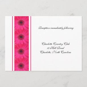 Rosa Gerbera Daisy Reception Wedding bjudande in Inbjudningar