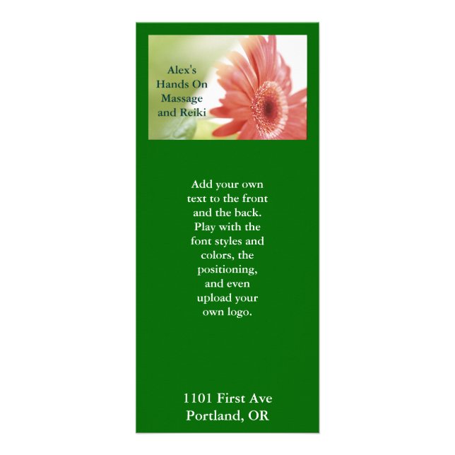 Rosa Gerbera Daisy Reklamkort (Framsidan)