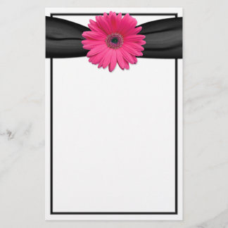 Rosa Gerbera Daisy Stationery Brevpapper