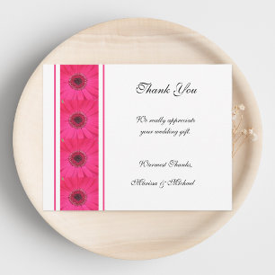 Rosa Gerbera Daisy Tack Bröllop Card Kort