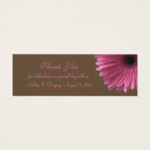 Rosa Gerbera Daisy Wedding Favor Märkre Litet Visitkort