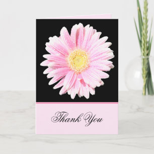 Rosa Gerbera-Daisyn på ditt svarta tackkort