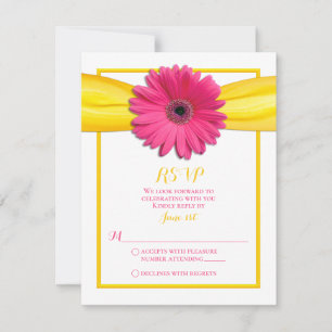 Rosa Gerbera med Gult Ribbon Responcard OSA Kort
