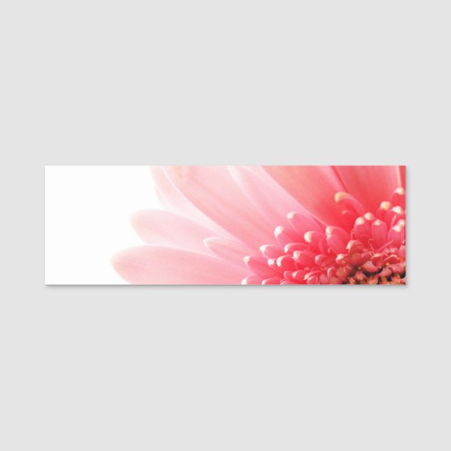 Rosa gerbera namnbricka (Framsida)