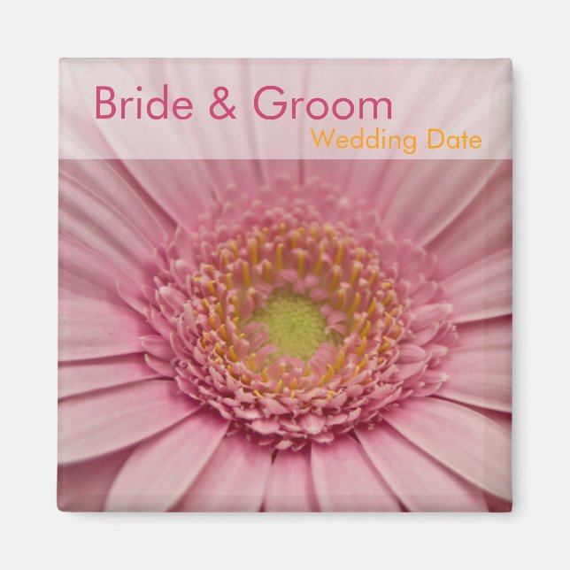 Rosa Gerbera ・ Spara datum magneter (Framsidan)