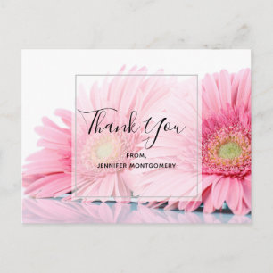Rosa Gerbera-Tusenskönor Elegant Foto Tack Vykort