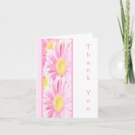 Rosa Gerbera Tusenskönor på Vit Tacksamhetskort Tack Kort