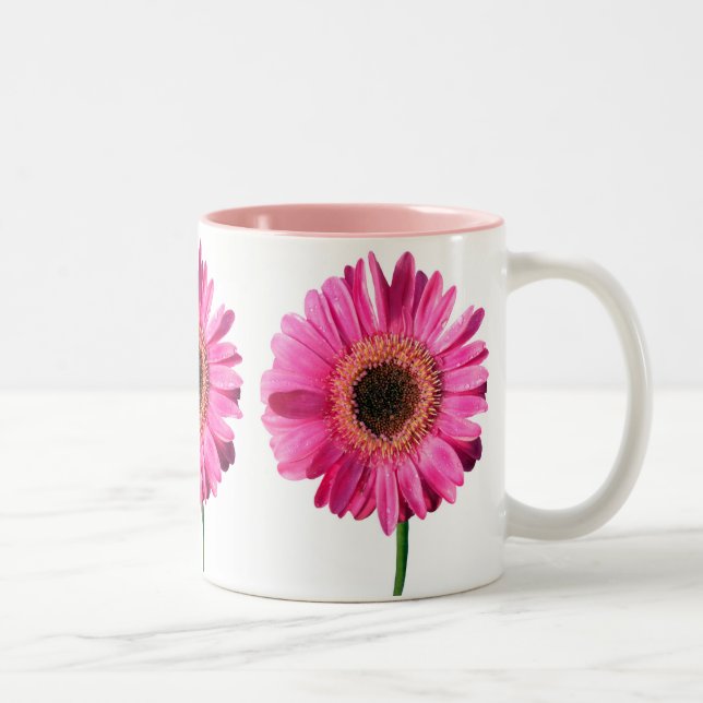 Rosa Gerberamugg Två-Tonad Mugg (Höger)