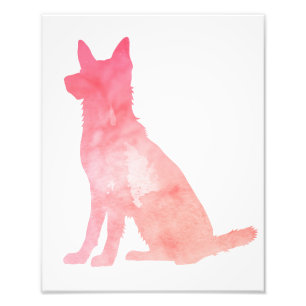 Rosa German Shepherd Hund Art Fototryck