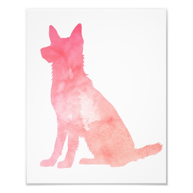 Rosa German Shepherd Hund Art Fototryck (Framsidan)