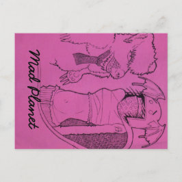 Rosa Ghost Girl and Arg Bear Vykort