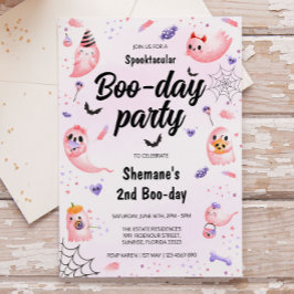 Rosa Ghost Hallowee Birthday Inbjudningar