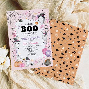 Rosa Ghost Halloween Boo Baby Shower Inbjudningar
