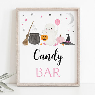 Rosa Ghost Halloween Candy Pub Party Sign Poster