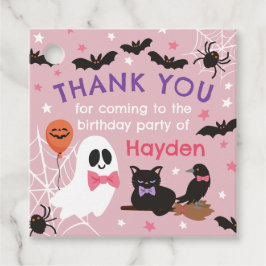 Rosa Ghost Halloween Födelsedagsfest Tack Gåvor Etiketter