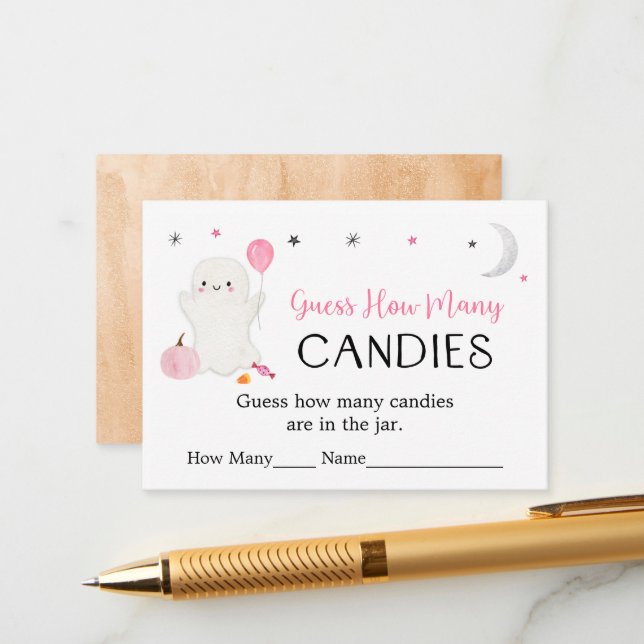 Rosa Ghost Halloween gissar hur många spel Tilläggskort (Fram/Back In Situ)