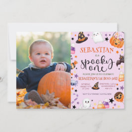 Rosa Ghost Halloween-taloky Ett födelsedag Party Inbjudningar