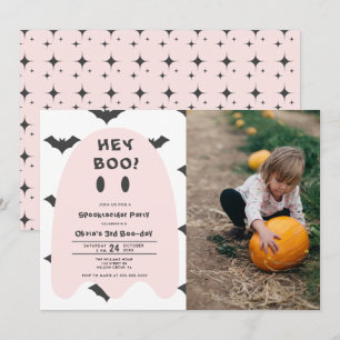 Rosa Ghost Halloween varje år, födelsedagsinbjudan Inbjudningar