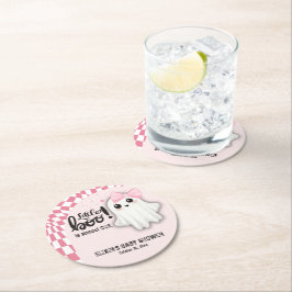 Rosa Ghost Little Boo är nästan tack vare Baby Sho Underlägg Papper Rund