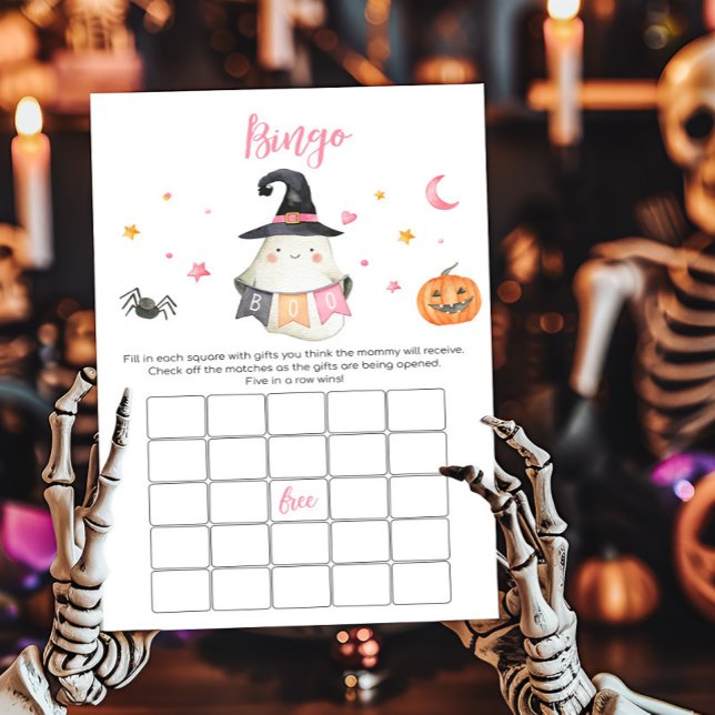 Rosa Ghost Little Boo Baby Shower Bingo Game (Little Boo Baby Shower Bingo Game)