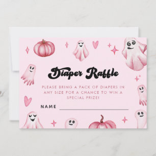 Rosa Ghost Little Boo Baby Shower Raffle Inbjudningar