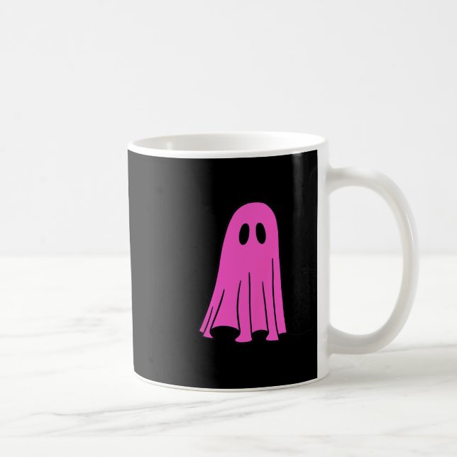 Rosa Ghost och Black Cat Halloween Fall Season Kaffemugg (Höger)