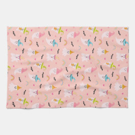 Rosa Ghost Rainbow Mönster Halloween Kitchen Towel Kökshandduk
