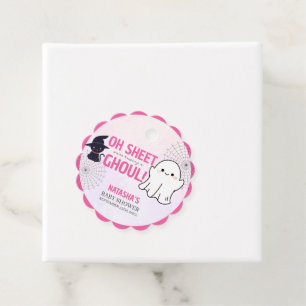 Rosa Ghoul Halloween Girl Baby Shower Gåvor Etiketter