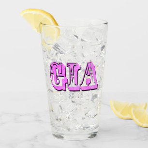 Rosa Gia Namn Logotyp Glaskopp