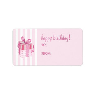 Rosa Gift rand Birthday Gift Märkre Label Adressetikett