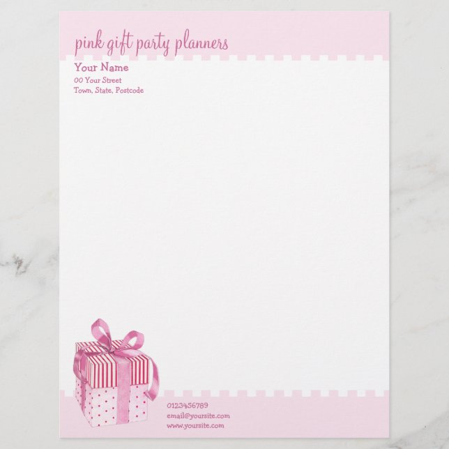 Rosa Gift rand Letterhead Brevhuvud (Framsida)