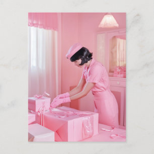 Rosa Gift Wrapping Vykort