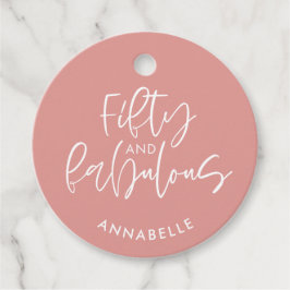 Rosa, giftig vattenfärg 50 och fantastisk födelsed gåvor etiketter