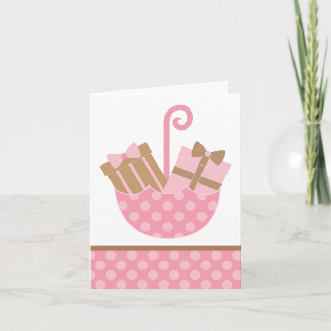 Rosa Gifts in i Umbrella Tack Kort (Framsida)