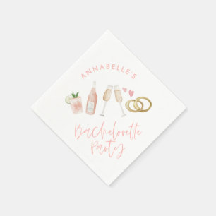 Rosa, gigantisk, modern cocktail-manusskript, bach pappersservett