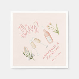 Rosa, gigantisk, vacker modern vildblomma pappersservett