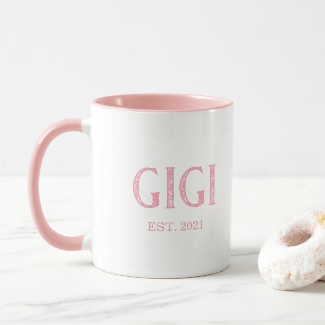 Rosa Gigi Grundad år Mugg (Med munk)