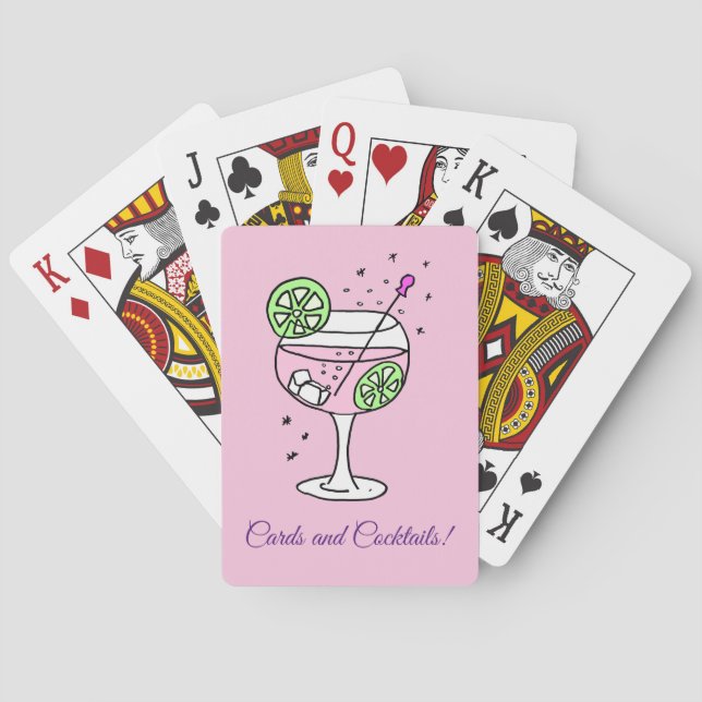 Rosa Gin Cocktails Casinokort (Baksidan)