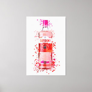Rosa Gin-utskriven arbetsyta Canvastryck