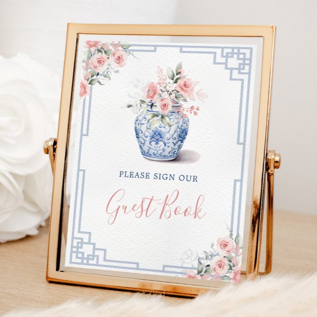  Rosa Ginger Burk Chinoiserie Baby Guest Bok Poster (Skapare uppladdad)