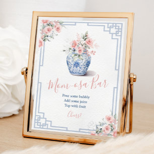 Rosa Ginger Burk Chinoiserie Baby Mamma-osa Pub Poster