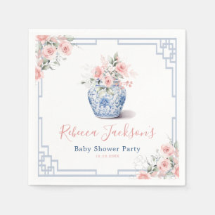  Rosa Ginger Burk Chinoiserie Shower Papper Pappersservett