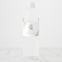 Rosa Ginger Burk Chinoiserie Shower Papper Vattenflaskor Etikett