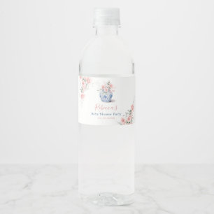  Rosa Ginger Burk Chinoiserie Shower Papper Vattenflaskor Etikett