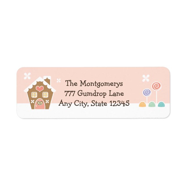 ROSA GINGERBREAD HOUSE RETURETIKETTERS RETURADRESS ETIKETT (Framsidan)