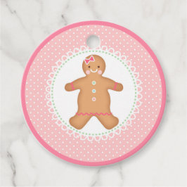 Rosa Gingerbröd Cookie Gåvor Etiketter