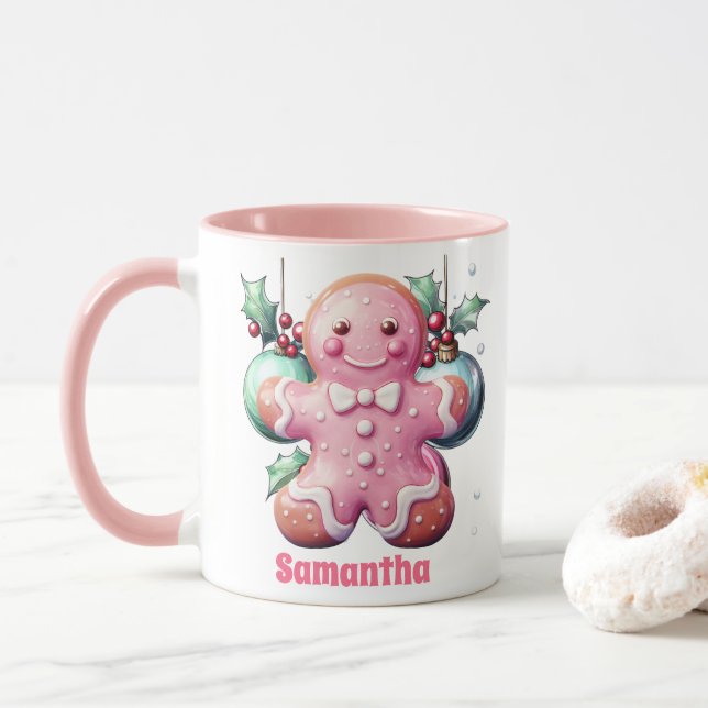 Rosa Gingerbröd Hetten Kids  Chocolate Mugg (Med munk)