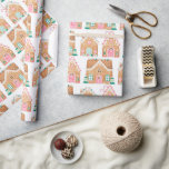 Rosa Gingerbröd House Wrapping Papper Presentpapper<br><div class="desc">Denna pappra förpackning har en mönster av brödbrödhus på en ljusvit bakgrund.</div>