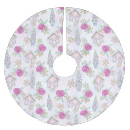 Rosa Gingerbröd jul Julgransmatta Borstad Polyester