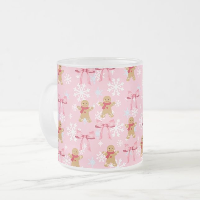 Rosa Gingerbröd jul mugg (Framsida vänster)